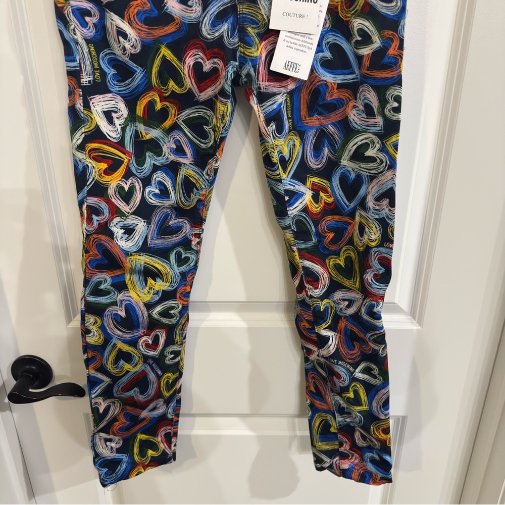 Moschino Scribble Heart Printed Multicolor Skinny Jeans - Picture 4 of 13